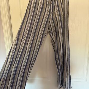 Just Living Blue and White Striped Pants